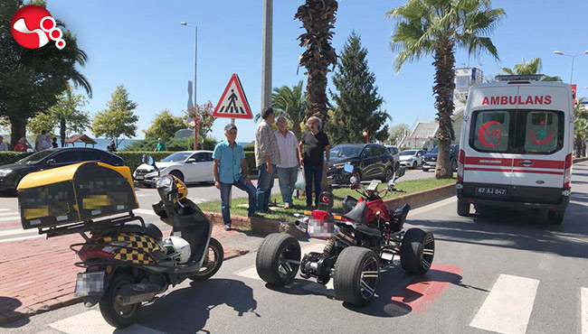 Motosikletle ATV çarpıştı!