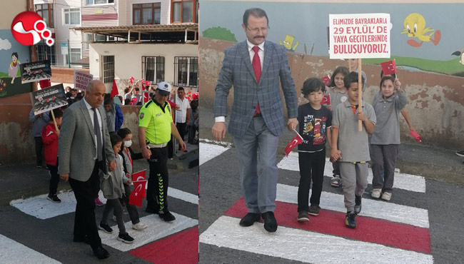 Yaya geçitleri kırmızıya boyandı