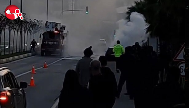 Seyir halindeyken alev aldı