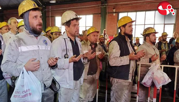 Madenciler şehit arkadaşları için dua ettiler