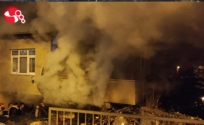 Kalorifer kazanında çıkan yangın korkuttu