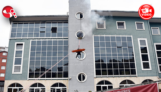 Belediyede yangın ve tahliye tatbikatı!...