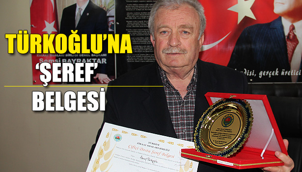 ÇİFTÇİ DOSTU ŞEREF BELGESİ ÖDÜLÜ