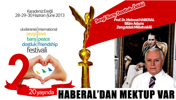 ZONGULDAK MİLLETVEKİLİ PROF. DR. HABERAL'DAN TEŞEKKÜR MEKTUBU