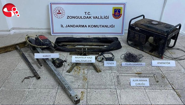 Kaçak kazıya suçüstü