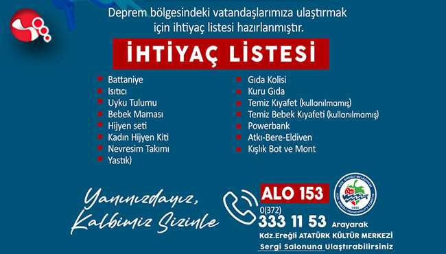 Ereğli Belediyesi YARDIM KAMPANYASI BAŞLATTI!..