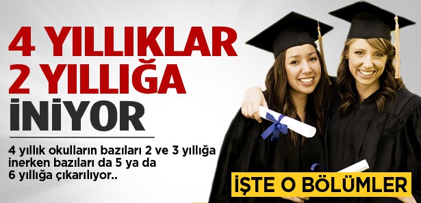 4 YILLIKTAN 2 YILLIĞA İNECEK FAKÜLTELER