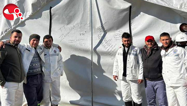 Madenciler kaldıkları çadıra not yazarak ayrıldılar