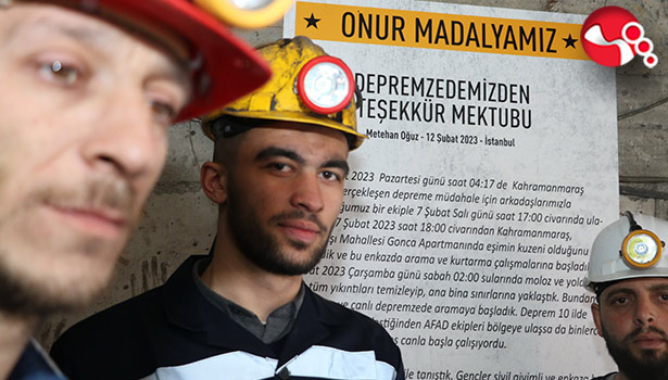 TEŞEKKÜR MEKTUBU “ONUR MADALYASI” olarak asıldı