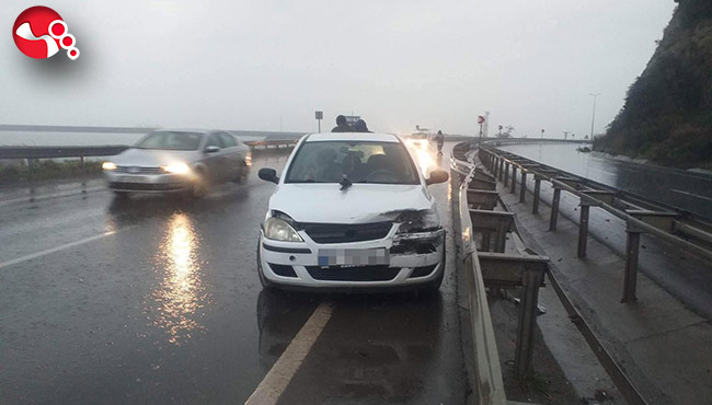 Bariyerlere çarptı!