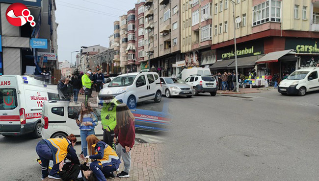 Otomobil yayaya çarptı!