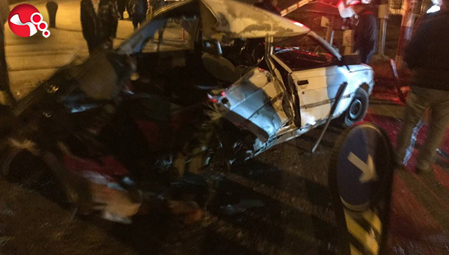 Tren otomobili biçti!