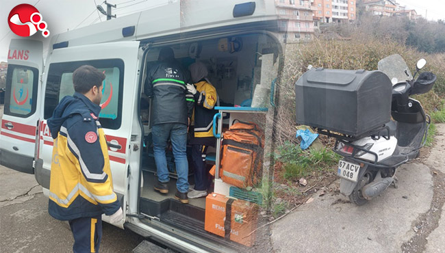 Motosiklet kazasında yaralandı!