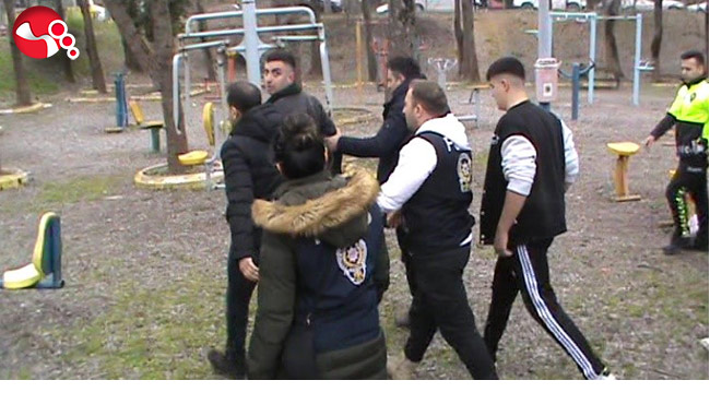 Amatör maçta taraftarı polisler ayırdı