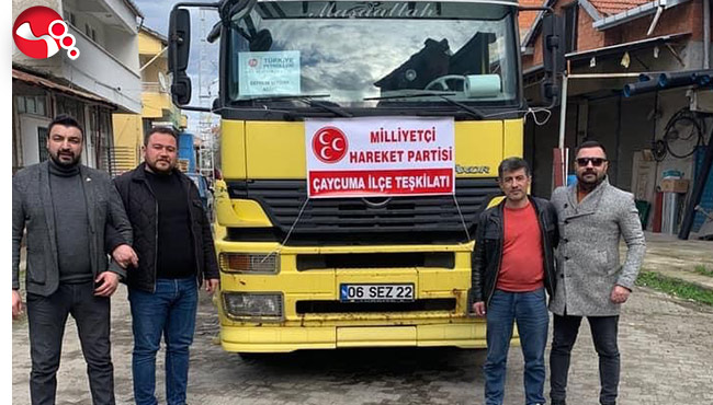 Deprem bölgesine mobil tuvalet desteği