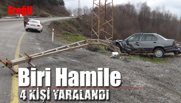 LASTİĞİ PATLADI... ELEKTRİK DİREĞİNİ DEVİRDİ...