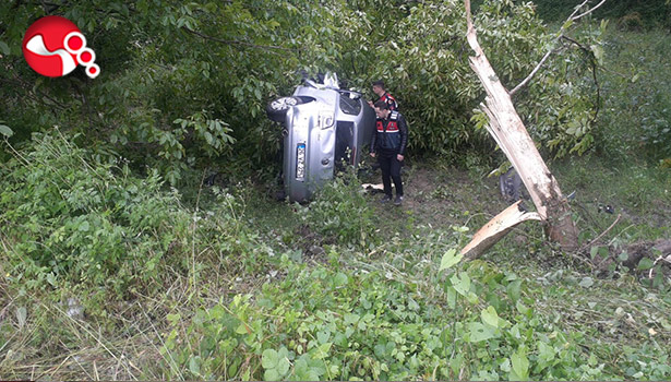 Yağışlı hava kazayı getirdi