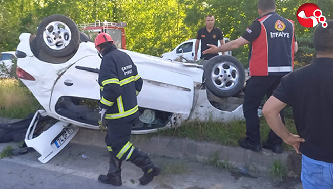 Refüje çıktı,takla attı: Yaralılar var