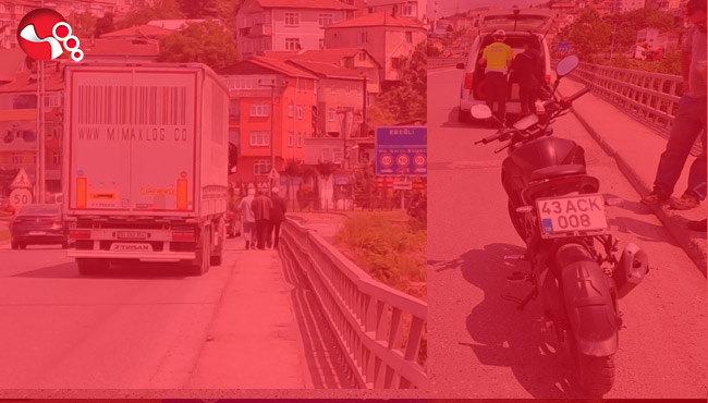 Tıra çarpmamak için...