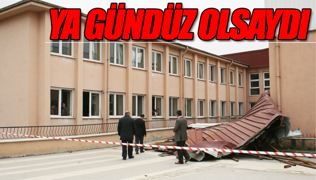 KUVVETLİ RÜZGAR LİSENİN ÇATISINI UÇURDU