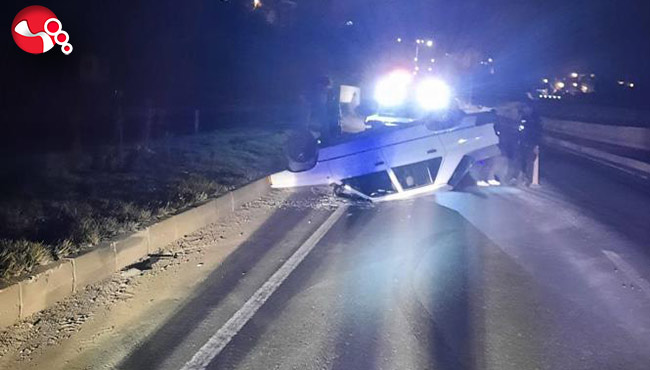 Tünel çıkışı takla attı!