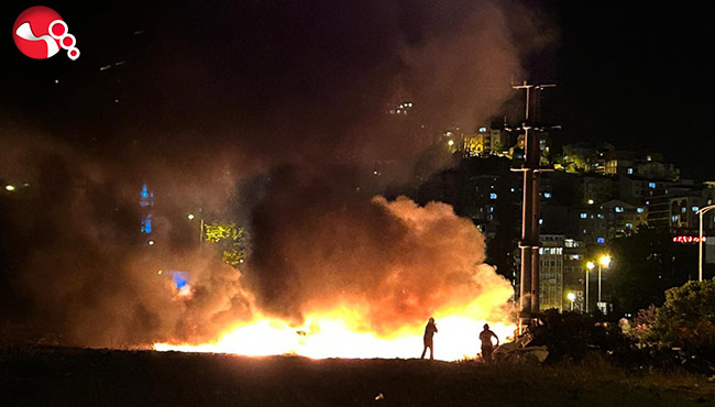 Lavuar alanında yangın!