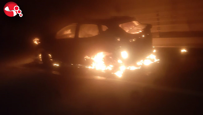 Tünelde korkutan yangın, otomobil kül oldu!