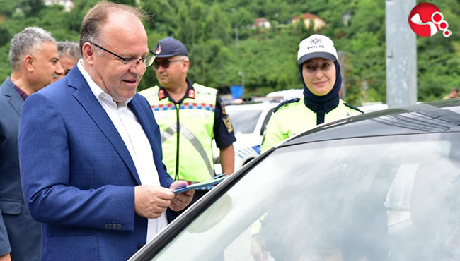 Valinin durdurduğu araç sürücüsüne cezai işlem