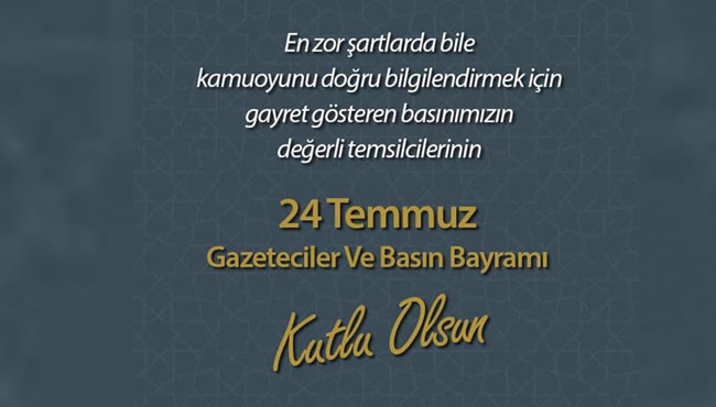 Başkan Gülbay, Basın Çalışanlarını kutladı...