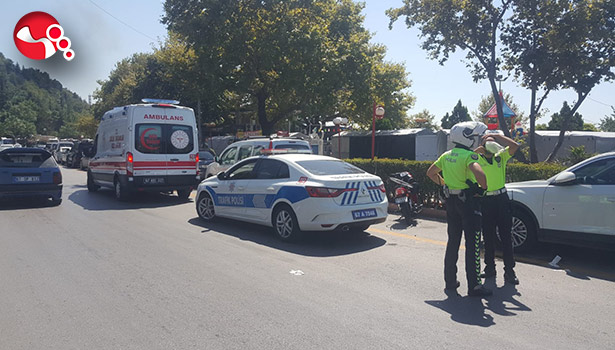 Motosikletli yayaların arasına dalınca...