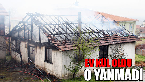 TEK KATLI EV YANARAK KÜL OLDU