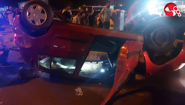 Hem takla attı karşı şeride geçti, hem de yayaya çarptı!..