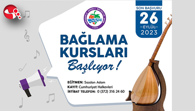 Bağlama kursu müracaatları başladı