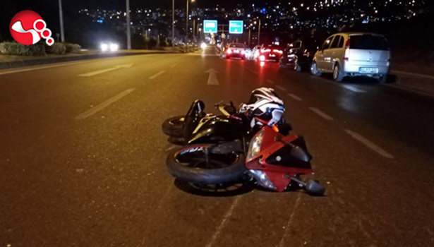 Motosiklet devrildi...