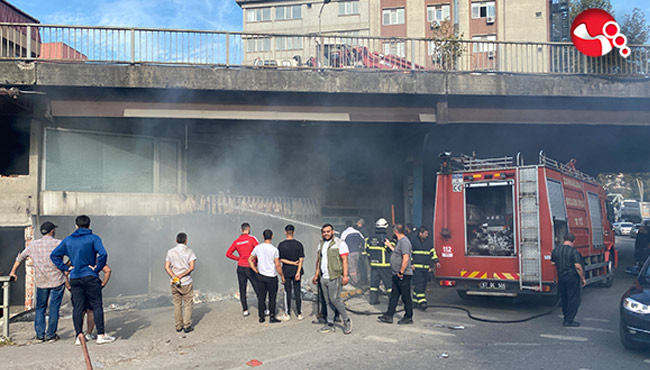 Boş dükkanda yangın paniği