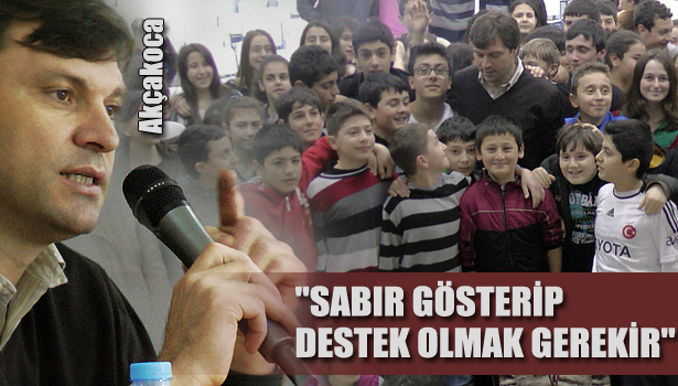 ERTUĞRUL, AKÇAKOCA'LI ÖĞRENCİLERLE BİR ARAYA GELDİ