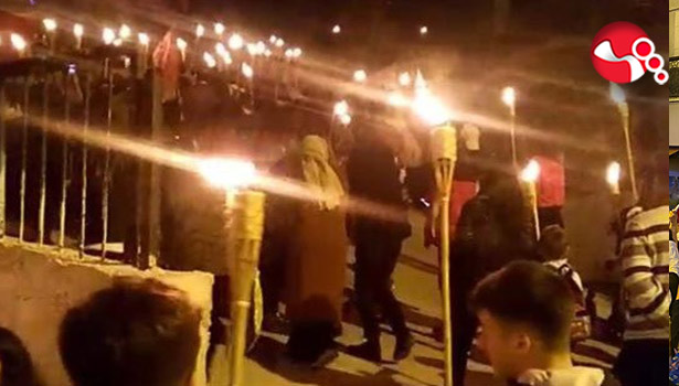 Havai fişekli kutlama yaptılar