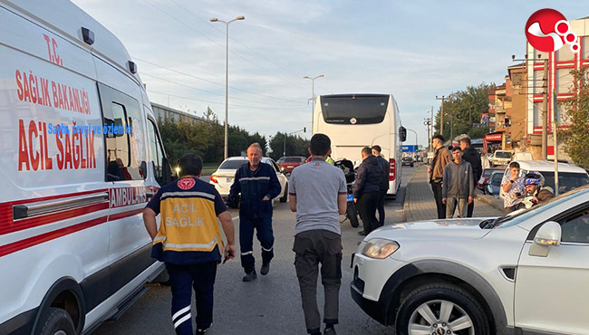 Bisikletliye çarptı...