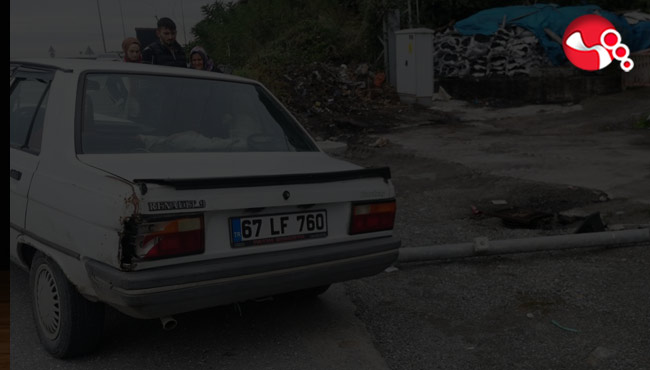 Direğe çarparak durabildi!!!