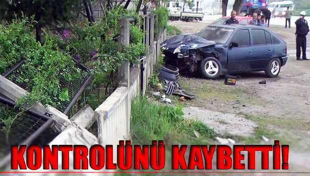 KAMYONET DUVARA ÇARPTI