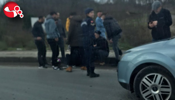 Otomobille Motosikletli çarpıştı!..