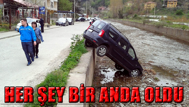 OTOMOBİL KONTROLDEN ÇIKTI