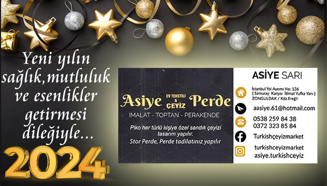 Yeni yılın sağlık, mutluluk ve esenlikler getirmesi dileğiyle...