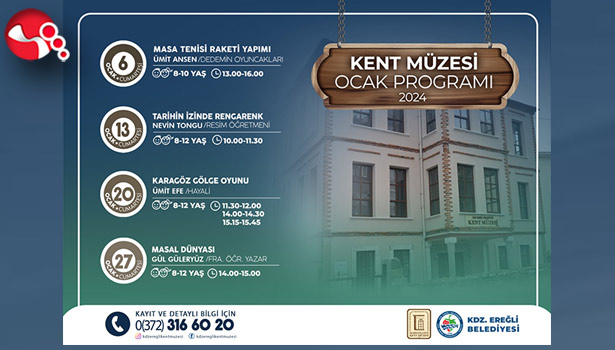 Kent Müzesi Ocak ayı programı belli oldu...