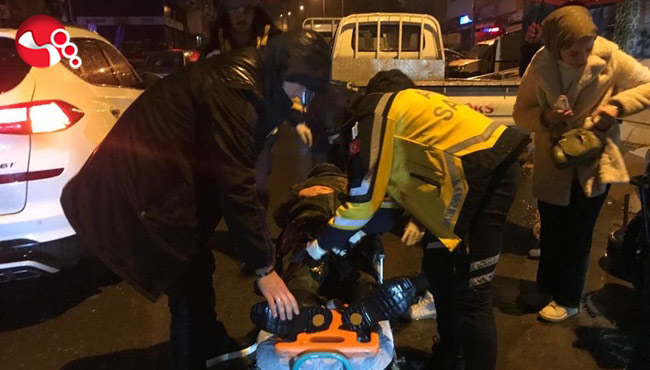 Otomobille Motosikletli çarpıştı!...