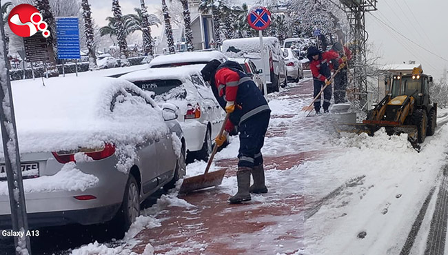 Kar temizleme çalışmaları devam ediyor…