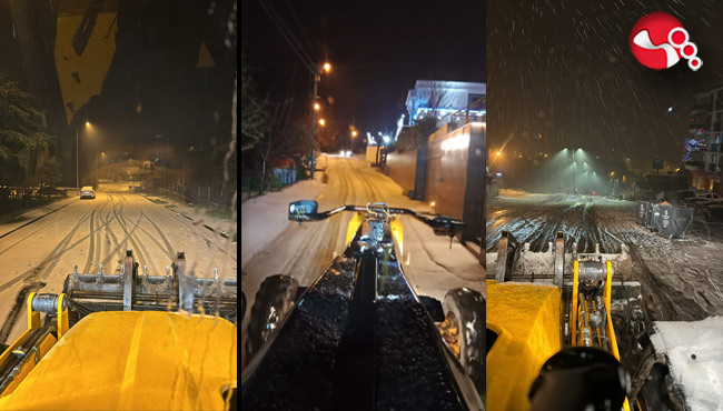 Anlık kar temizleme çalışmaları...
