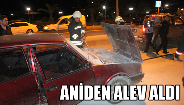 HAREKET HALİNDEKİ OTOMOBİL YANDI