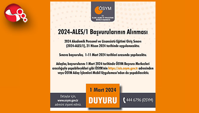 ALES başvuruları başladı
