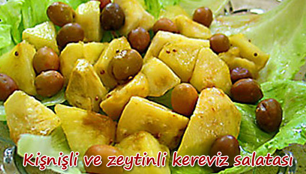 KİŞNİŞLİ VE ZEYTİNLİ KEREVİZ SALATASI NASIL YAPILIR?